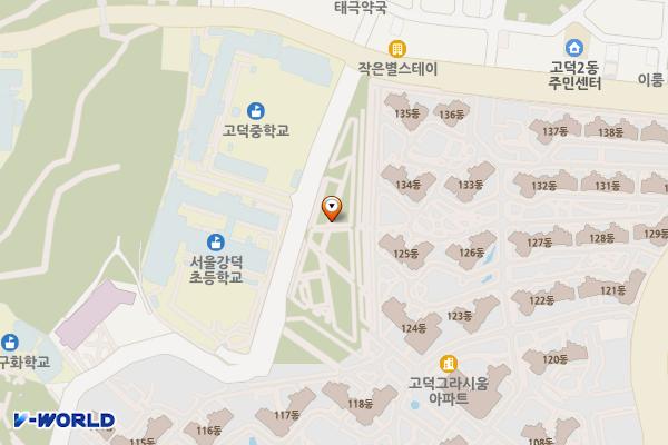 고덕그라시움(135동 앞) 위치 지도 — 서울특별시 강동구 고덕동 692(공원)