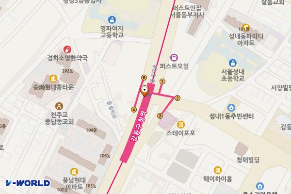 8호선 강동구청역 위치 지도 — 서울특별시 강동구 성내동 319 강동구청역