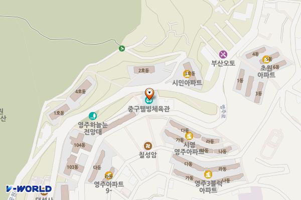 웰빙체육관 위치 지도 — 부산광역시 중구 영주로 89
