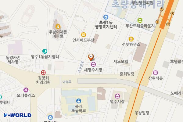 새영주시장 고객지원센터 위치 지도 — 부산광역시 중구 초량중로6번길 7-1, 새영주시장 고객지원센터 (영주동)