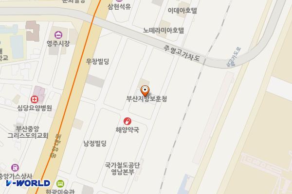 부산지방보훈청(1~2층) 위치 지도 — 부산광역시 중구 중앙대로148번길 13