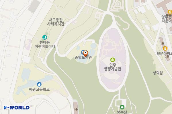 부산광역시립중앙도서관 위치 지도 — 부산광역시 중구 망양로193번길 146