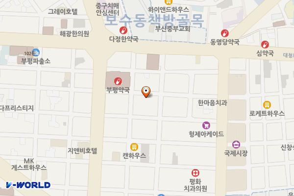 부평깡통시장 고객지원센터 위치 지도 — 부산광역시 중구 중구로47번길 31-13, 부평깡통시장 고객지원센터 (부평동2가)