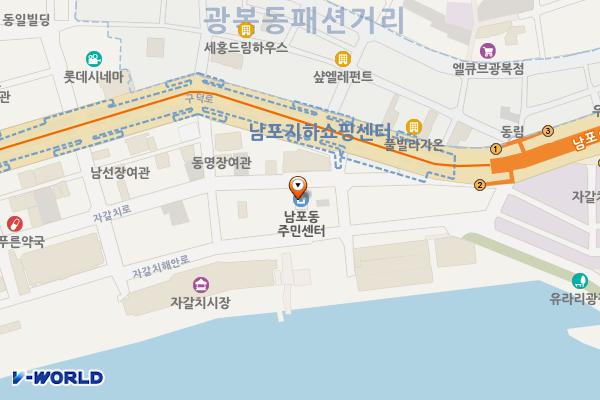 남포동주민센터 위치 지도 — 부산광역시 중구 자갈치로 68-1