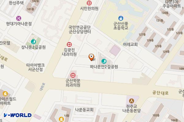 나운1 위치 지도 — 전북특별자치도 군산시 하나운안1길8-7, (나운동 )