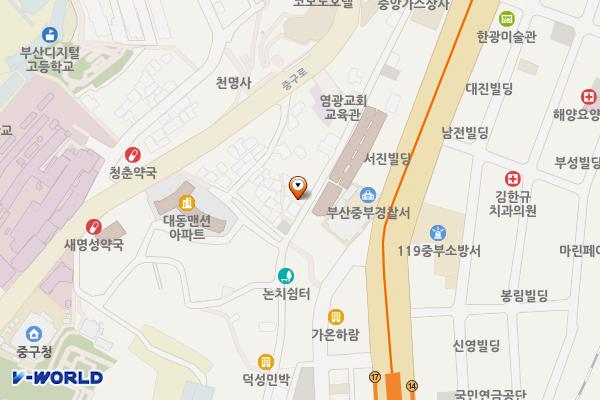 동광동주민센터 위치 지도 — 부산광역시 중구 동광길 105