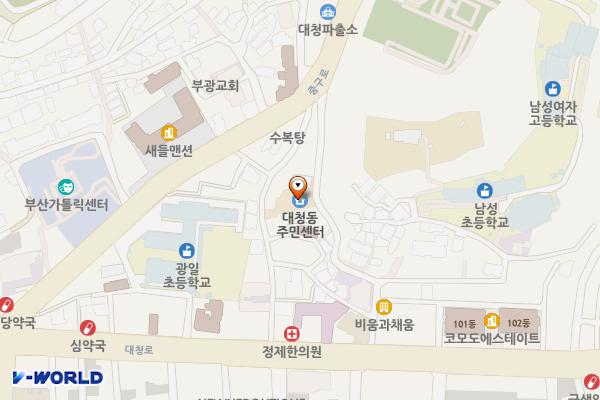 대청동주민센터 위치 지도 — 부산광역시 중구 대청로99번길 14-1