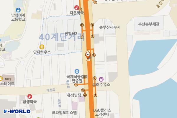지하철 중앙역 위치 지도 — 부산광역시 중구 중앙대로 지하 83