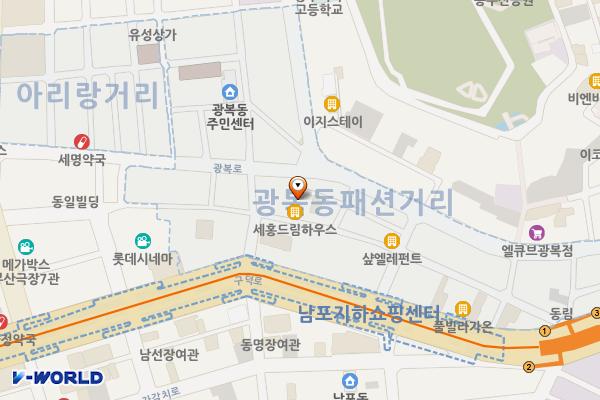 광복로 문화다락 위치 지도 — 부산광역시 중구 광복로 56-12