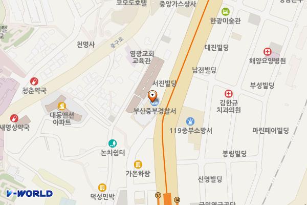 중부경찰서 위치 지도 — 부산광역시 중구 중앙대로 105