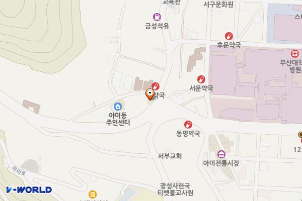 아미파출소 위치 지도 — 부산광역시 서구 해돋이로 267, 아미치안센타 (아미동2가)