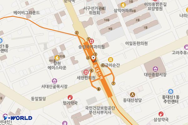 동대신동지하철역 위치 지도 — 부산광역시 서구 구덕로 지하290 (동대신동2가)