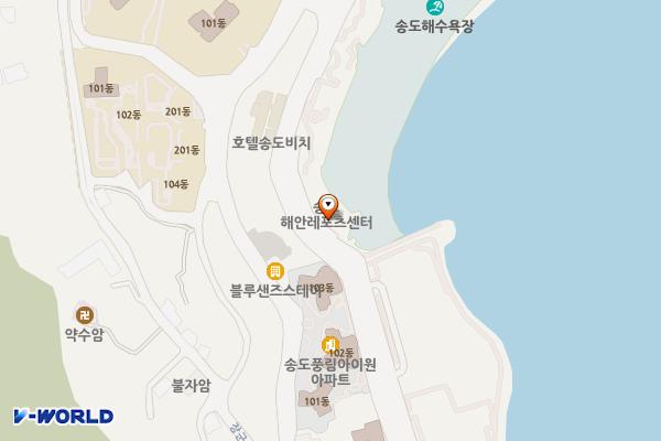 송도 해양레포츠센터 내 위치 지도 — 부산광역시 서구 송도해변로50