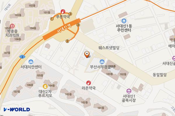 서부산세무서 위치 지도 — 부산광역시 서구 대영로 10, 서부산세무서 (서대신동2가)