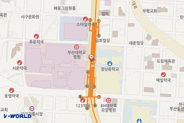 토성동지하철역 위치 지도 — 부산광역시 서구 구덕로 지하170 (토성동3가)
