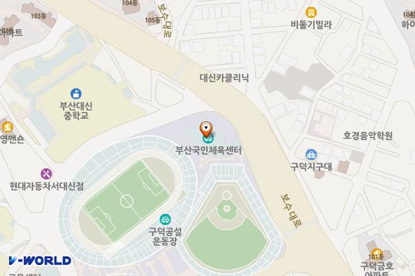 부산국민체육센터 위치 지도 — 부산광역시 서구 대신로 150, 부산국민체육센터 (서대신동3가)