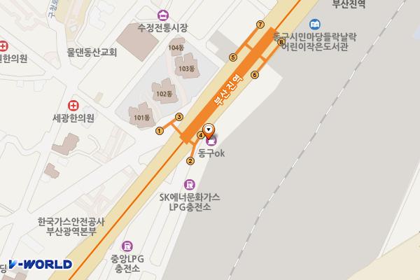 동구SK주유소 위치 지도 — 부산광역시 동구 중앙대로 352, 동구SK주유소 (초량동)