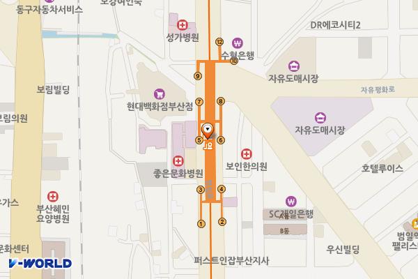도시철도 범일역 위치 지도 — 부산광역시 동구 범일로 지하 108, 도시철도 범일역 (범일동)