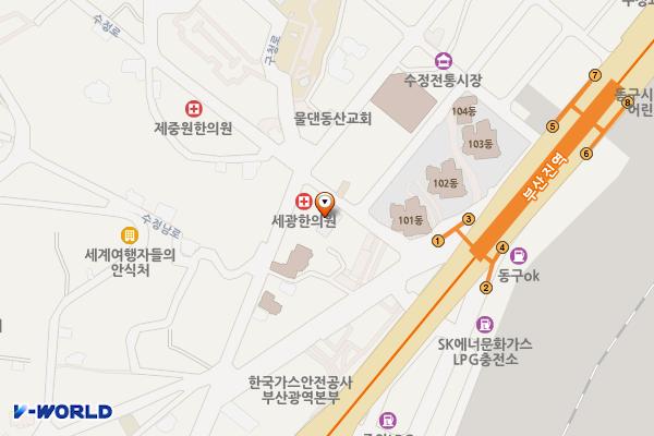 수정동우체국 1층 위치 지도 — 부산광역시 동구 수정로 9, 부산 수정동우체국 1층 (수정동)