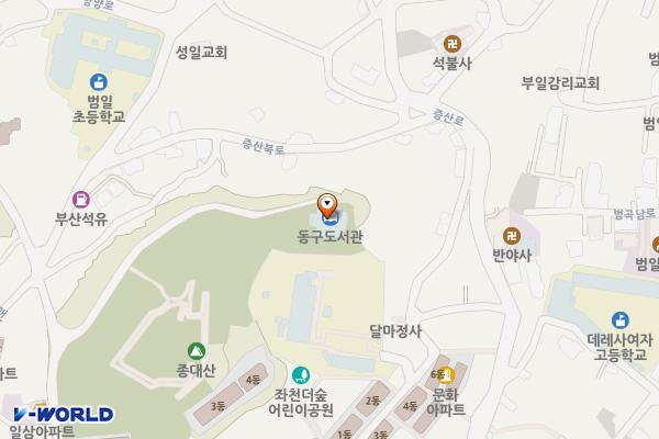 동구도서관 1층 위치 지도 — 부산광역시 동구 성북로36번길 54, 동구도서관 1층 (범일동)