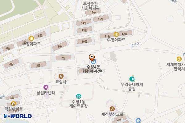 수정4동 행정복지센터 1층 위치 지도 — 부산광역시 동구 망양로685번길 2, 수정4동 행정복지센터 (수정동)