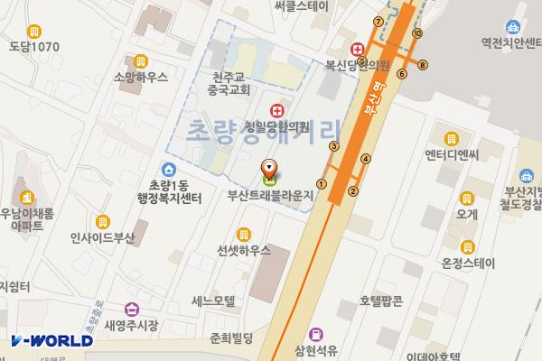 부산트래블라운지1층 위치 지도 — 부산광역시 동구 대영로243번길 38, 부산트래블라운지 1층 (초량동)