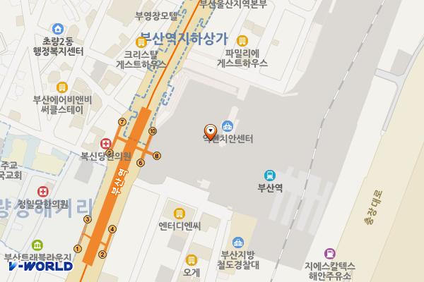 플랫폼 B동 위치 지도 — 부산광역시 동구 중앙대로 210, 유라시아 플랫폼 (초량동)