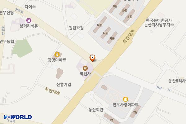 마산 안심로 주차장 위치 지도 — 충청남도 논산시 연무읍 동산리 894-258