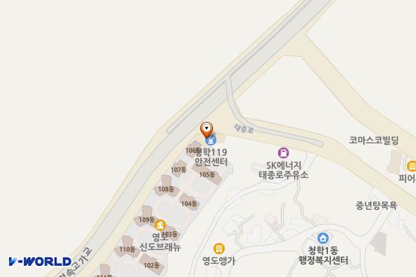청학119안전센터 화장실 위치 지도 — 부산광역시 영도구 태종로 274