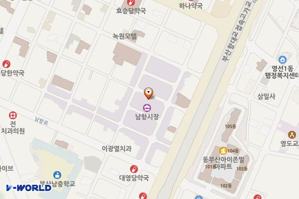 남항시장 2호 위치 지도 — 부산광역시 영도구 절영로43번길 60(영선동2가)