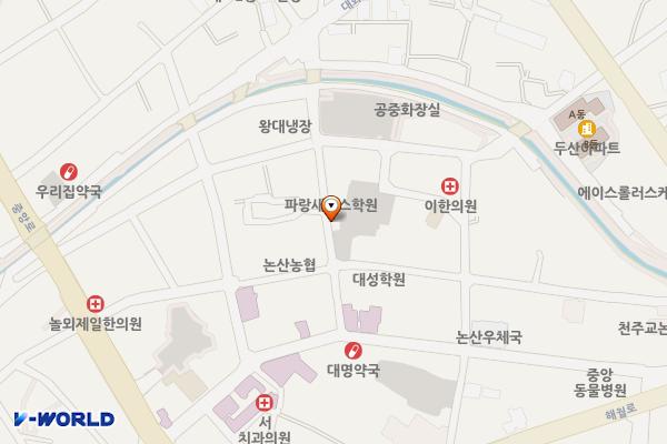 화지시장2 노외주차장 위치 지도 — 충청남도 논산시 대화로84번길 17