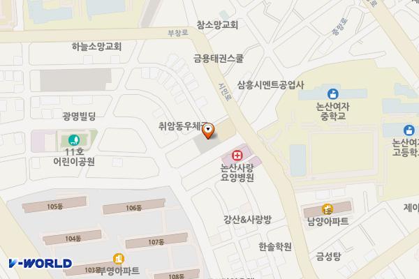 취암2 노외주차장 위치 지도 — 충청남도 논산시 취암동 909-1