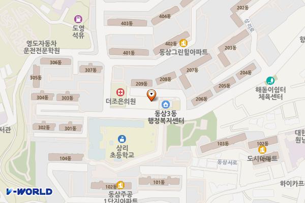 부산동삼3동우체국 위치 지도 — 부산광역시 영도구 상리로 37