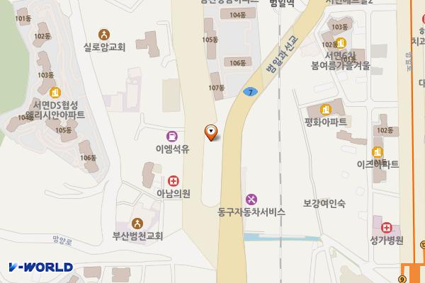 항도주유소 위치 지도 — 부산광역시 부산진구 신암로 14, 항도주유소 (범천동)