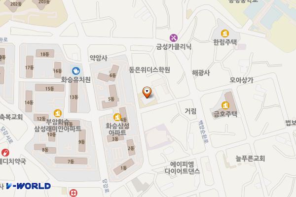 부산진구 어린이청소년도서관 위치 지도 — 부산광역시 부산진구 백양순환로110번길 25, 부암3동 주민센터 (부암동)