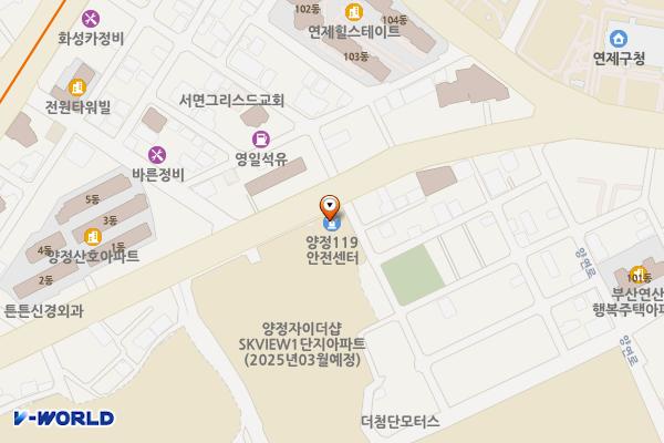 양정119안전센터 위치 지도 — 부산광역시 부산진구 연수로 50, 양정119안전센터 (양정동)