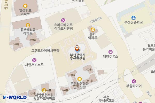 부산진구청 위치 지도 — 부산광역시 부산진구 시민공원로 30