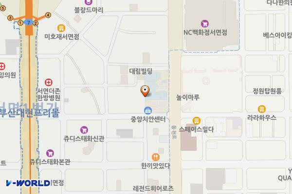 부산광역시립부전도서관 위치 지도 — 부산광역시 부산진구 동천로 79 (부전동)