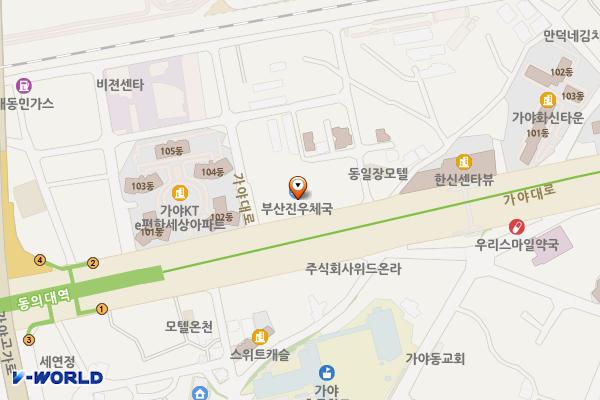 부산진우체국 위치 지도 — 부산광역시 부산진구 가야대로 579, 1층