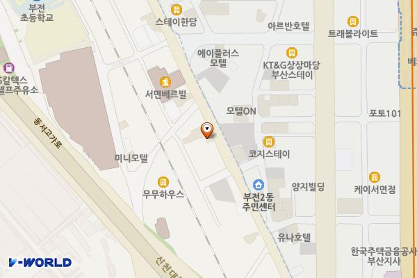 부전2치안센터 위치 지도 — 부산광역시 부산진구 부전로 33, 부전2치안센터 (부전동)