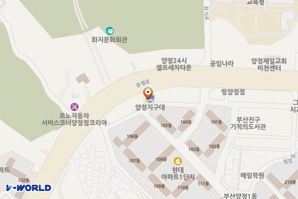 양정지구대 위치 지도 — 부산광역시 부산진구 동평로 342