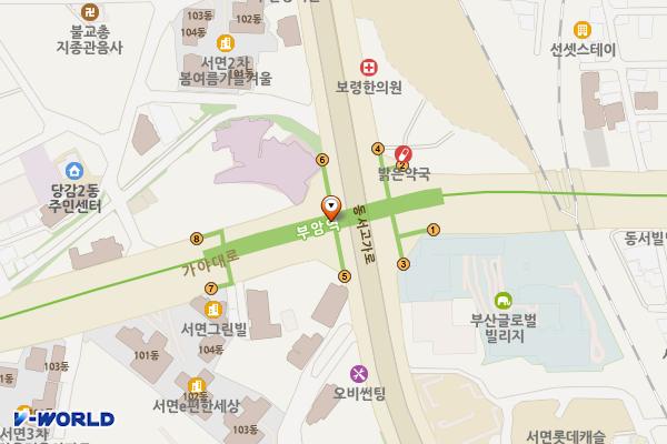 지하철 부암역(온종합병원) 위치 지도 — 부산광역시 부산진구 가야대로 지하 719