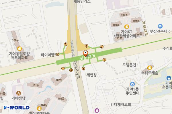 지하철 동의대역 위치 지도 — 부산광역시 부산진구 가야대로 지하 554
