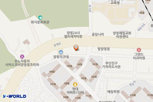 양정현대프라자 위치 지도 — 부산광역시 부산진구 동평로 350, 양정현대프라자 (양정동)