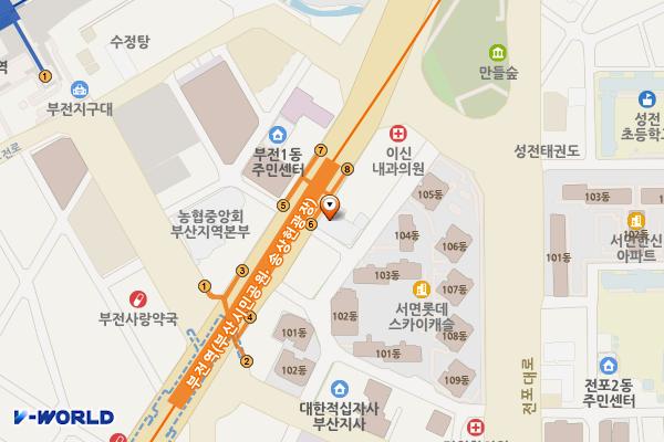 국민건강보험공단 부산진구지사 1층 위치 지도 — 부산광역시 부산진구 중앙대로 798