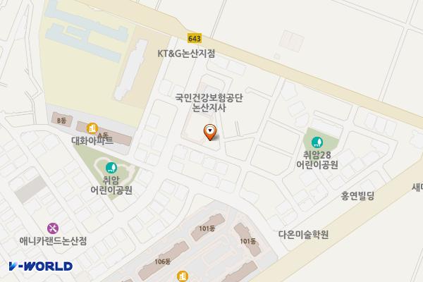 취암6 노외주차장 위치 지도 — 충청남도 논산시 취암동 1072-5