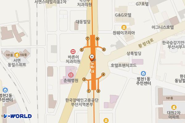 지하철 범내골역 위치 지도 — 부산광역시 부산진구 중앙대로 지하 612