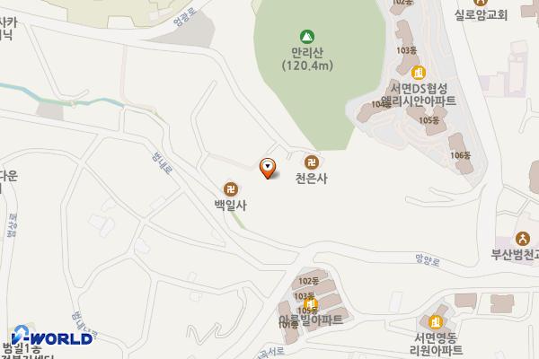 호천생활문화센터 위치 지도 — 부산광역시 부산진구 엄광로495번가길 36