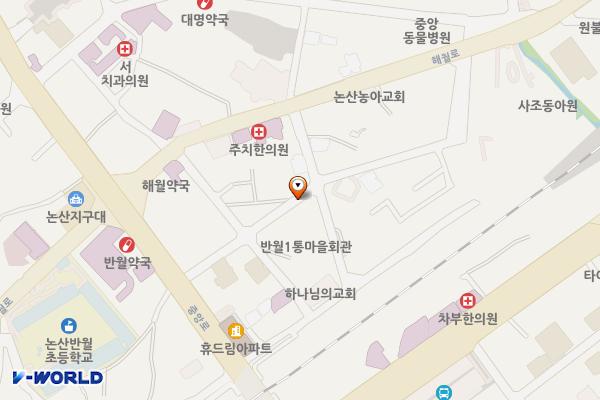 반월3 노외주차장 위치 지도 — 충청남도 논산시 반월동 62-2