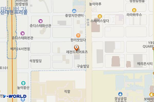 엔젤호텔 위치 지도 — 부산광역시 부산진구 중앙대로692번길 46-7, 엔젠호텔 (부전동)